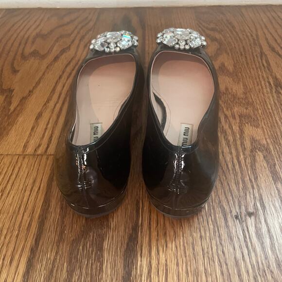 miu miu patent leather crystal embellished ballet flats - Picture 4 of 10